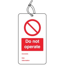 Do Not Operate - Double Sided Safety Tag (Pack of 10)