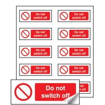 10 x Do Not Switch Off Labels - 40 x 18mm