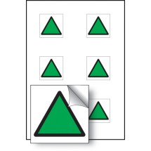 6 x Green Triangle Vibration Safety - 25 x 25mm