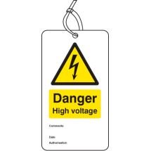 Danger - High Voltage - Double Sided Safety Tag (Pack of 10)