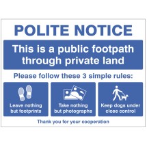 Polite Notice - This is a Public Footpath Through Private Land