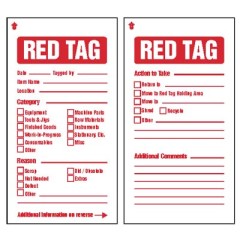 Red Tags c / w Cable ties (pack of 10)