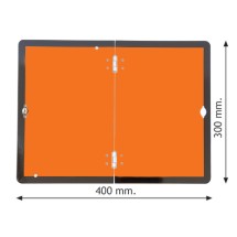 Folding Hazard Warning - Vehicle Plate - Reflective Aluminium - 400 x 300mm 