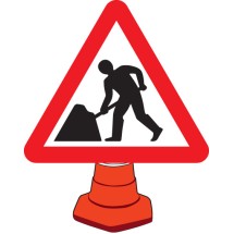 Road Works - Cone Sign