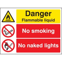 Danger - Flammable Liquid No Smoking No Naked Lights