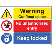 Warning - Confined Space No Entry Keep Locked