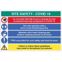 Coronavirus Site Safety Board with 5 Messages