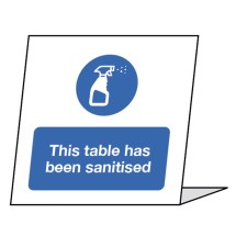 This Table has been Sanitised - Single Sided Table Card (Pack of 5)